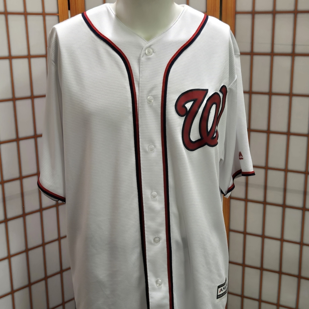 White Baseball Jersey with Red Logo